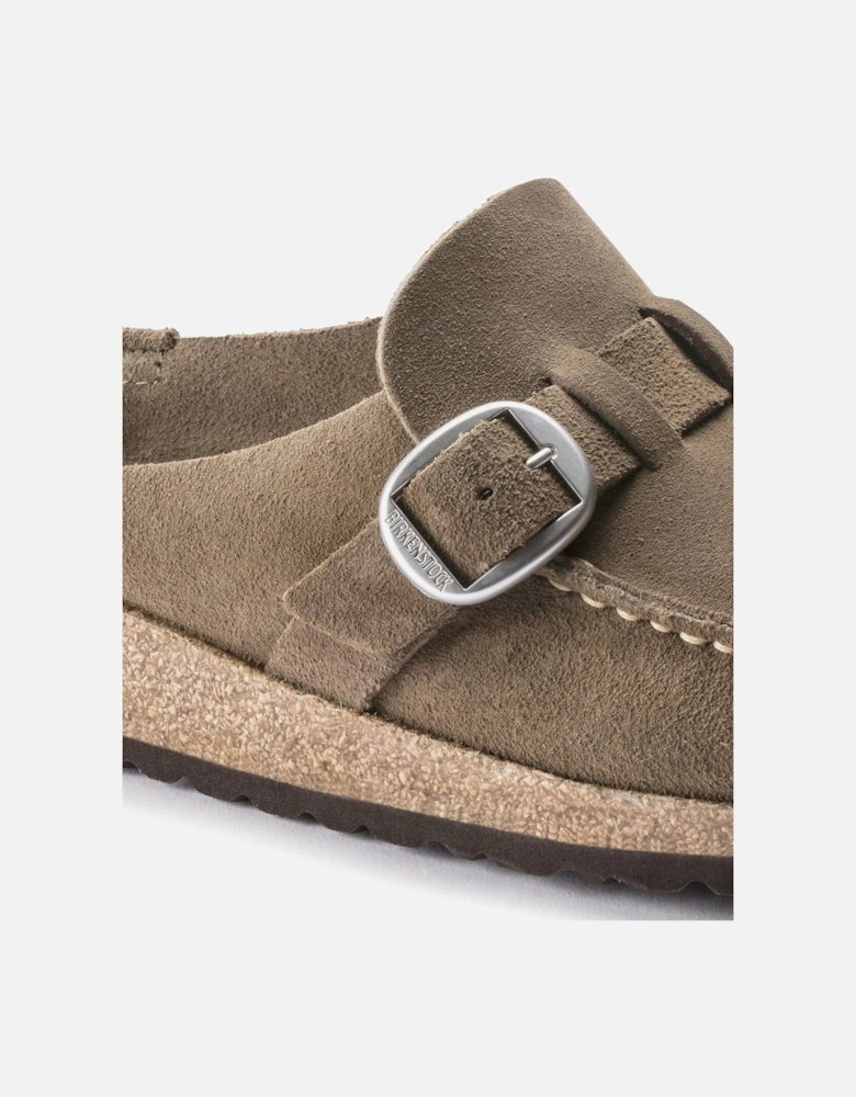Buckley Suede Leather Womens Mule Moccasins - Grey Taupe