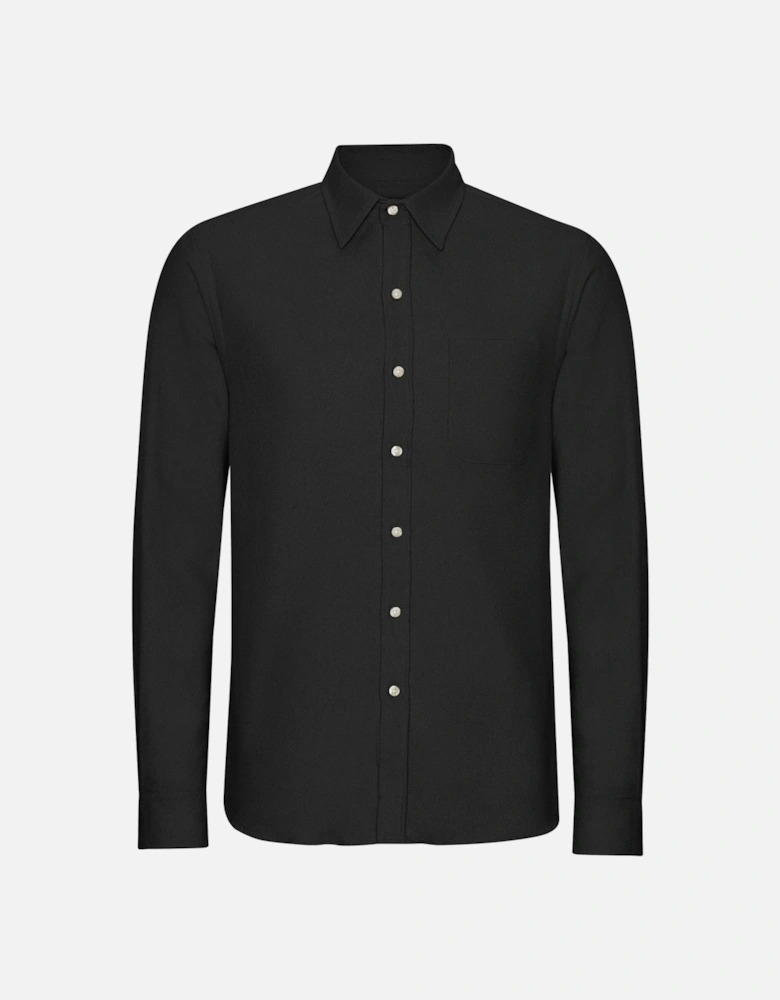 Mens Organic Flannel Shirt - Deep Black