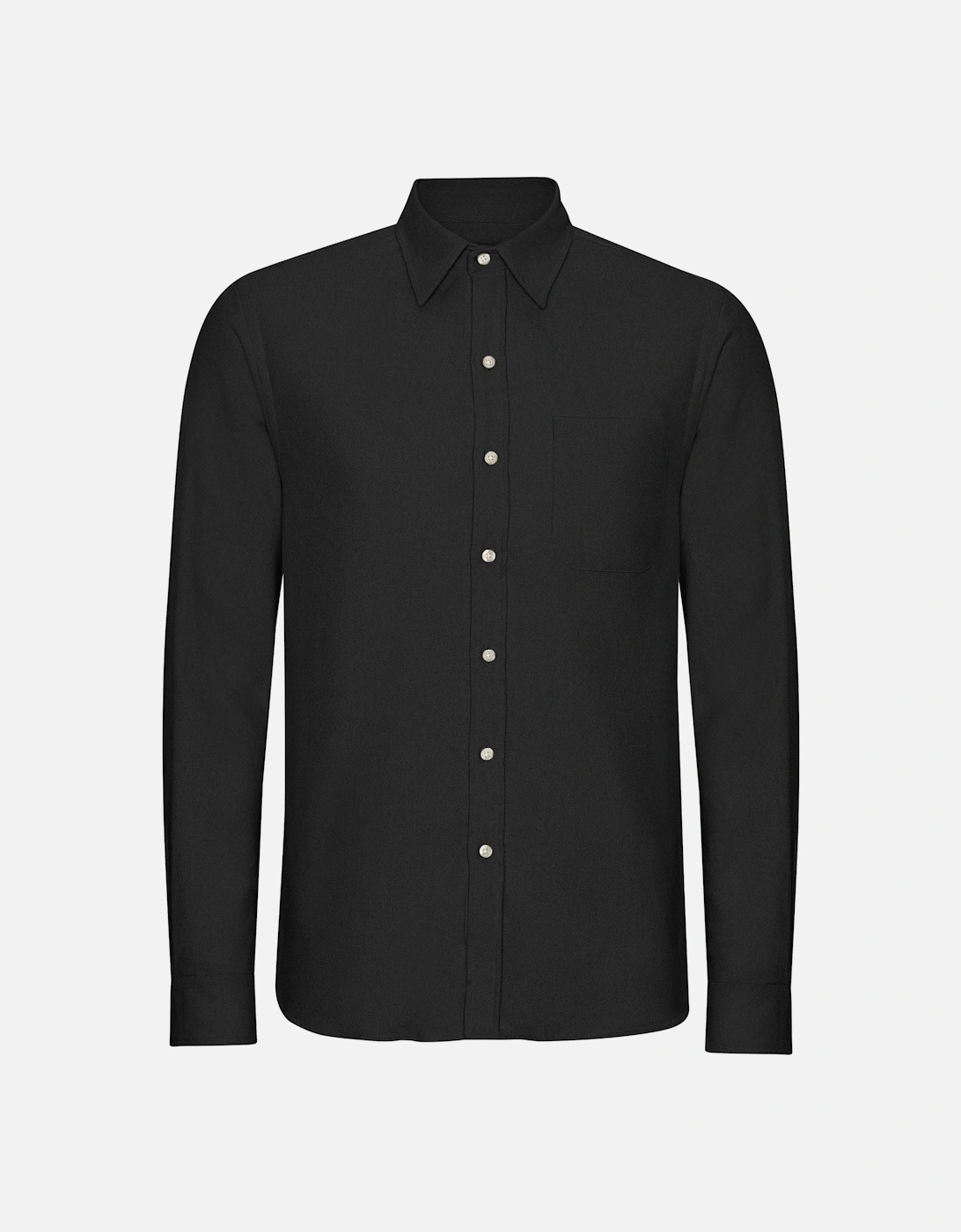 Mens Organic Flannel Shirt - Deep Black, 2 of 1