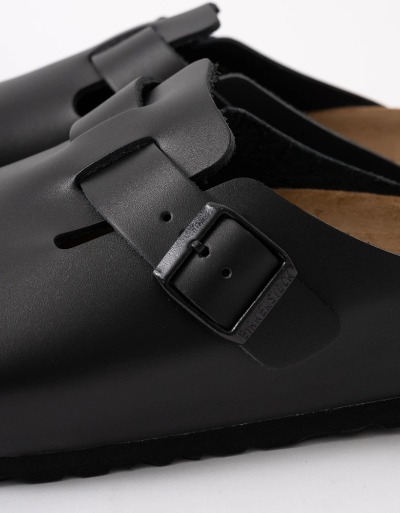 Natural Leather Unisex Clogs - Black