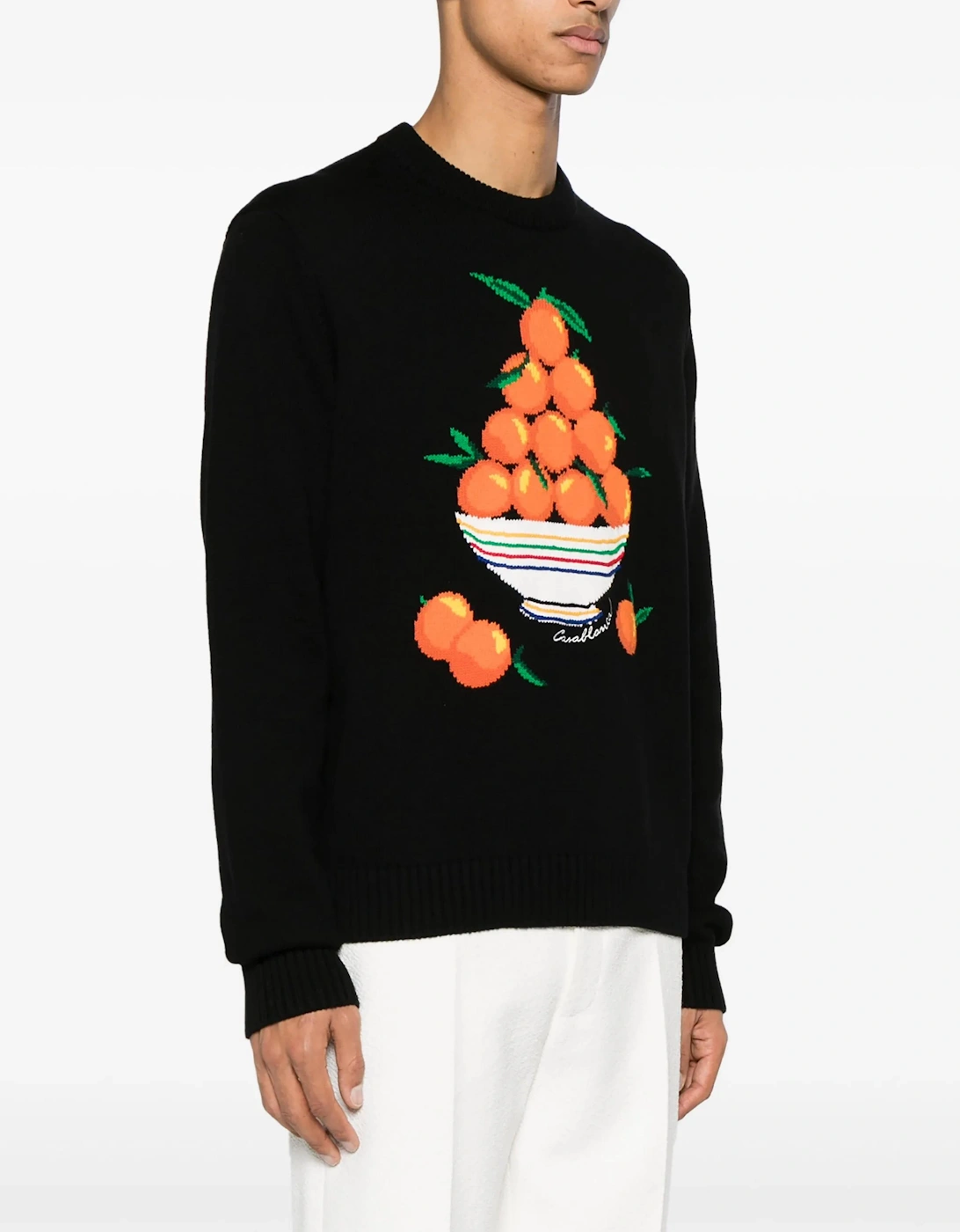 PYRAMIDE D'ORANGES INTARSIA JUMPER BLACK