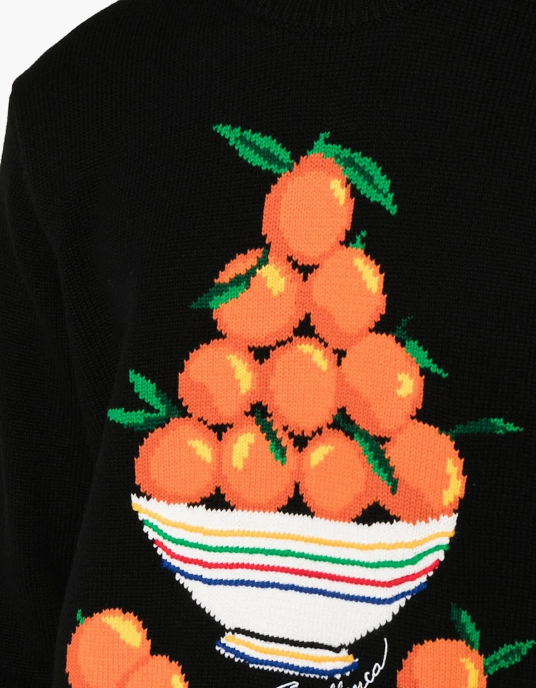PYRAMIDE D'ORANGES INTARSIA JUMPER BLACK
