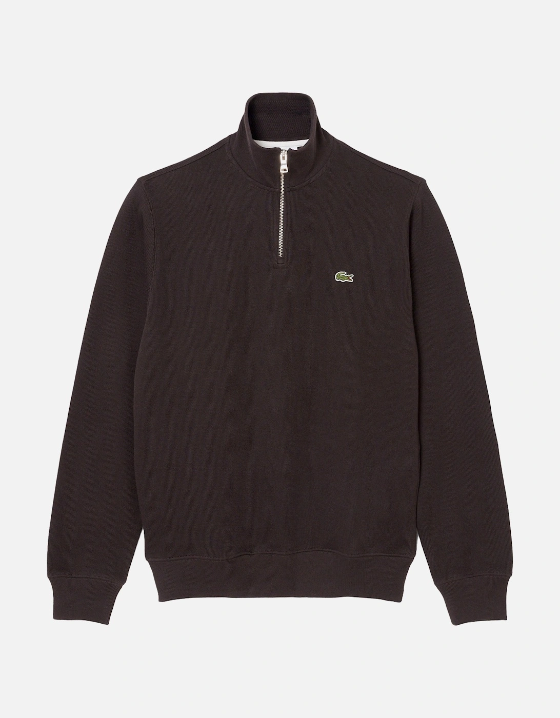 Lacoste Men's Brown Sh1927 Quarter Zip Sweatshirt  36 Small