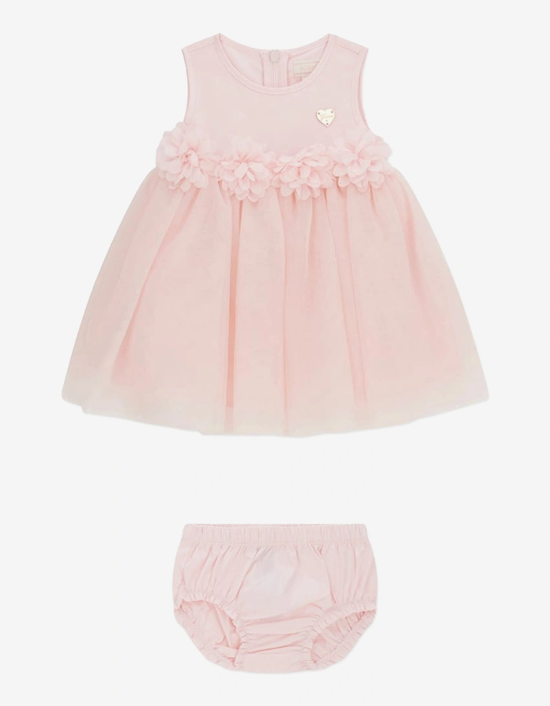 Baby Girls Tulle Dress with Knickers in Pink, 6 of 5
