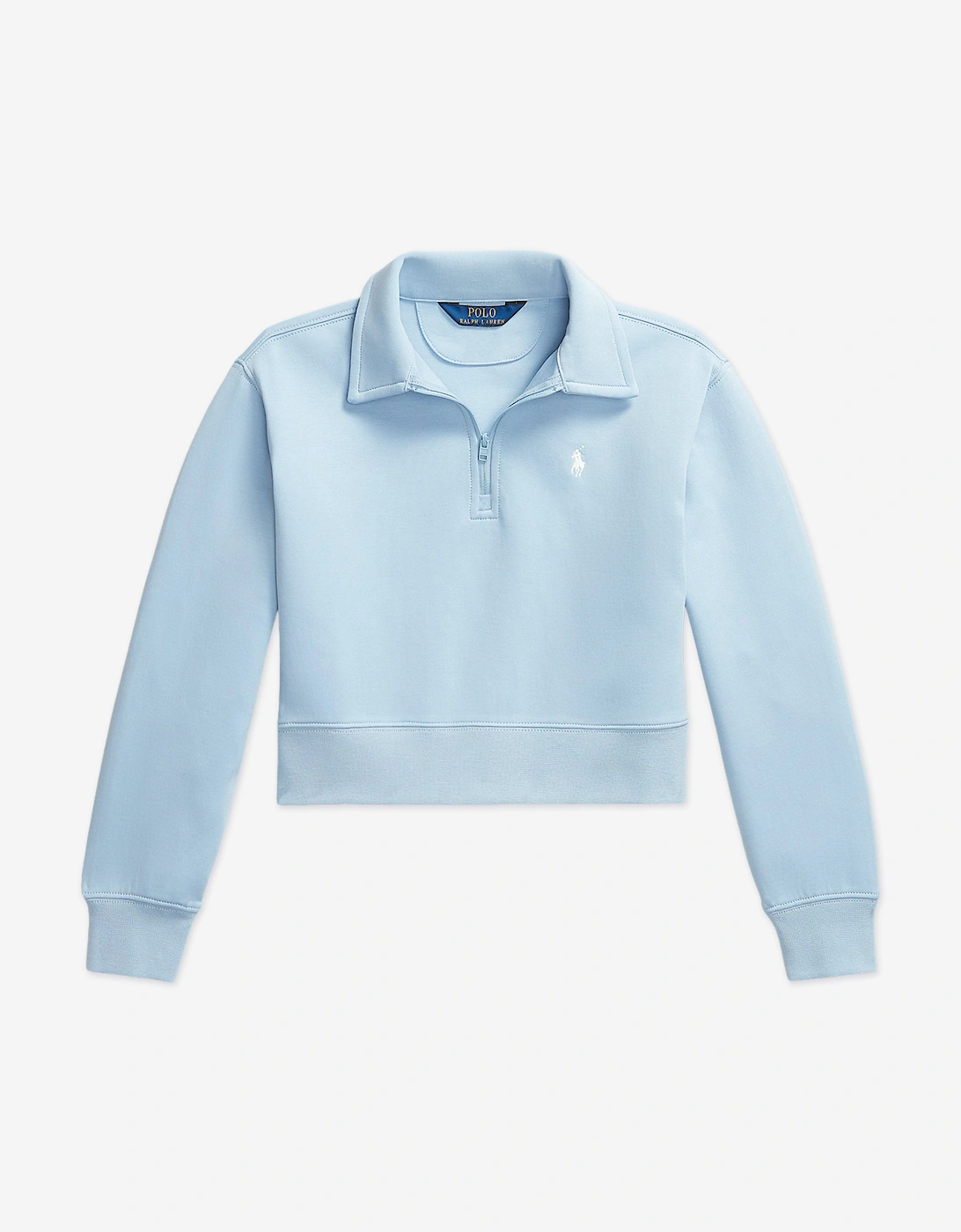 Girls Technical Knit Half Zip Sweatshirt in Blue, 5 of 4