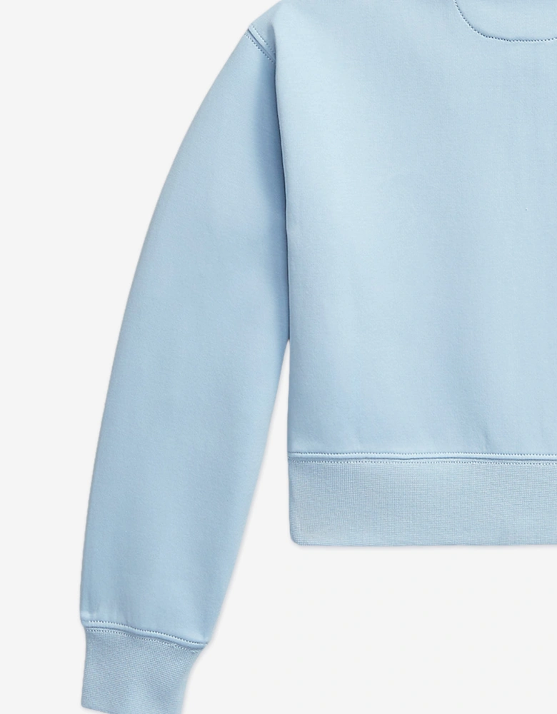 Girls Technical Knit Half Zip Sweatshirt in Blue