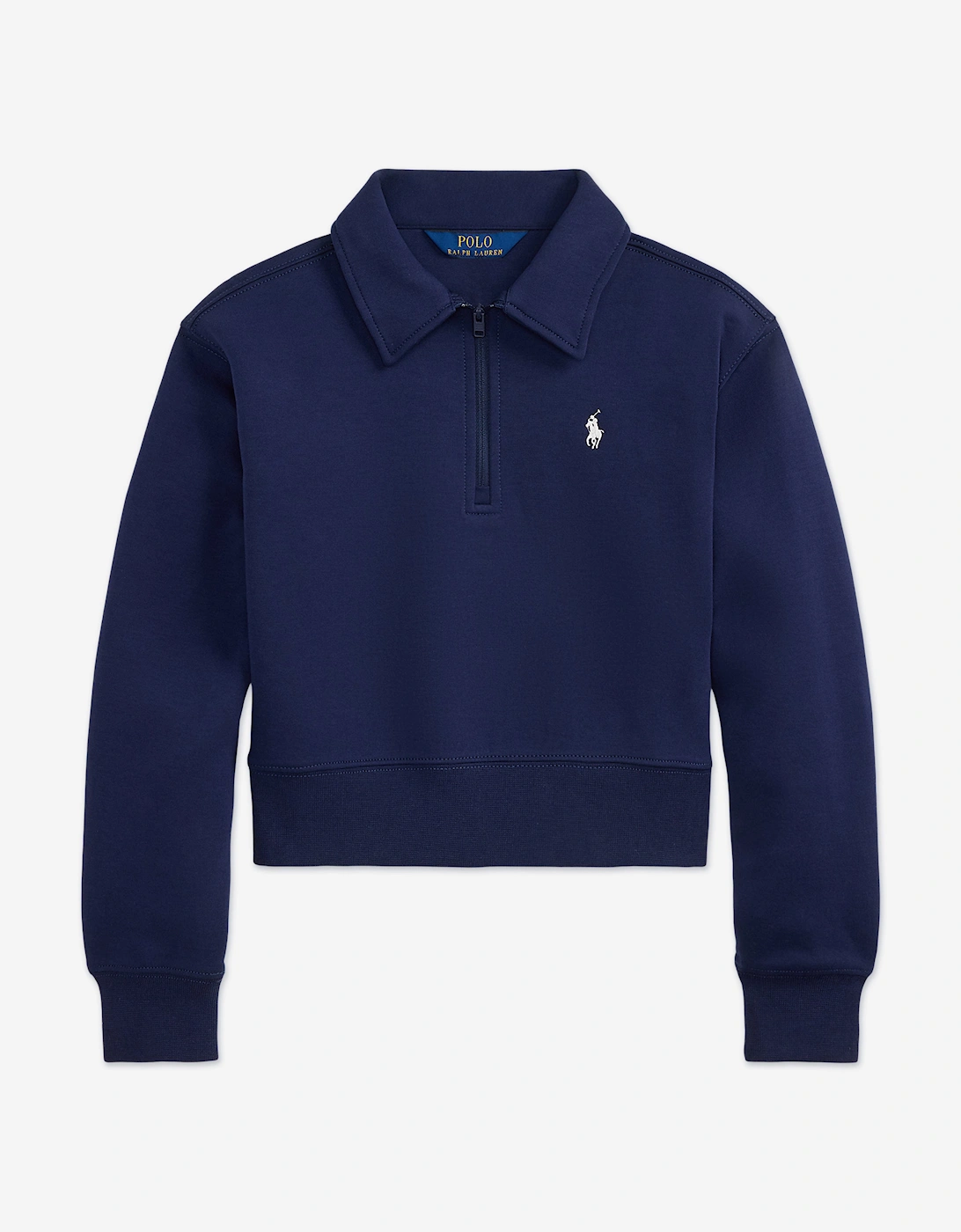 Girls Technical Knit Half Zip Sweatshirt in Navy, 6 of 5