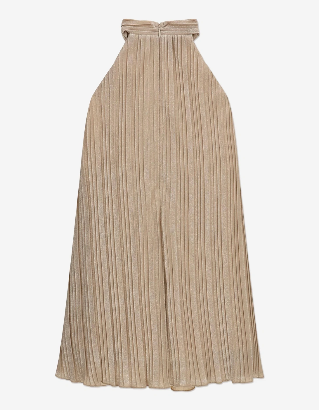 Girls Sleeveless Ceremony Dress in Beige