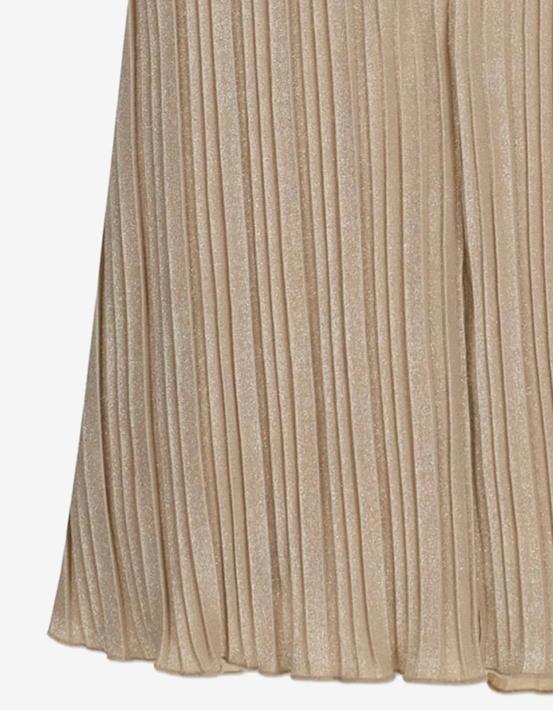 Girls Sleeveless Ceremony Dress in Beige