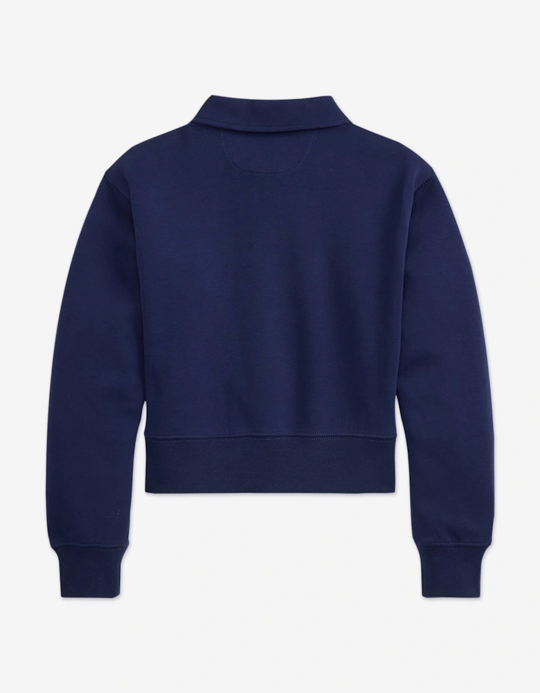 Girls Technical Knit Half Zip Sweatshirt in Navy