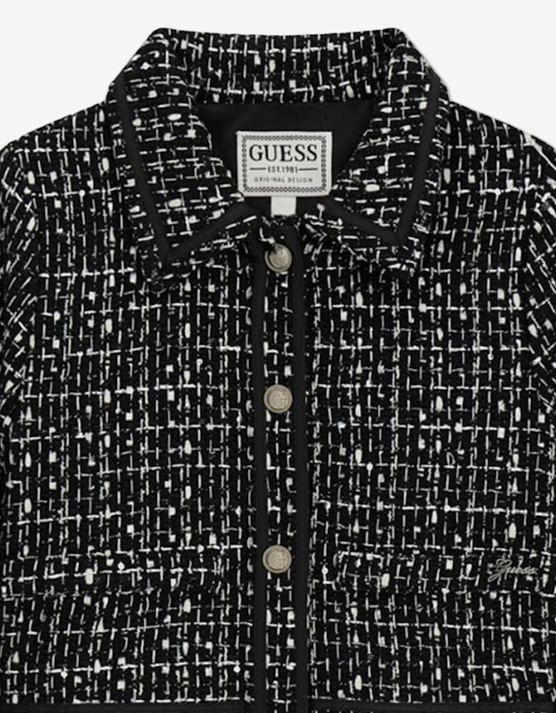 Girls Tweed Blazer in Black