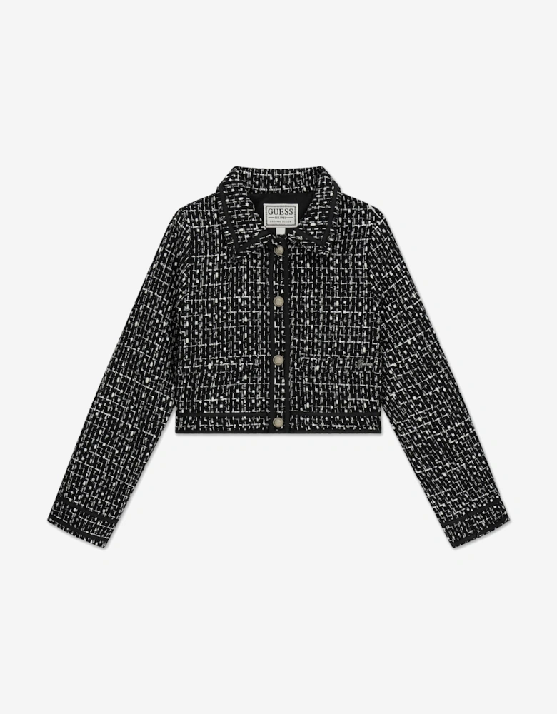 Girls Tweed Blazer in Black