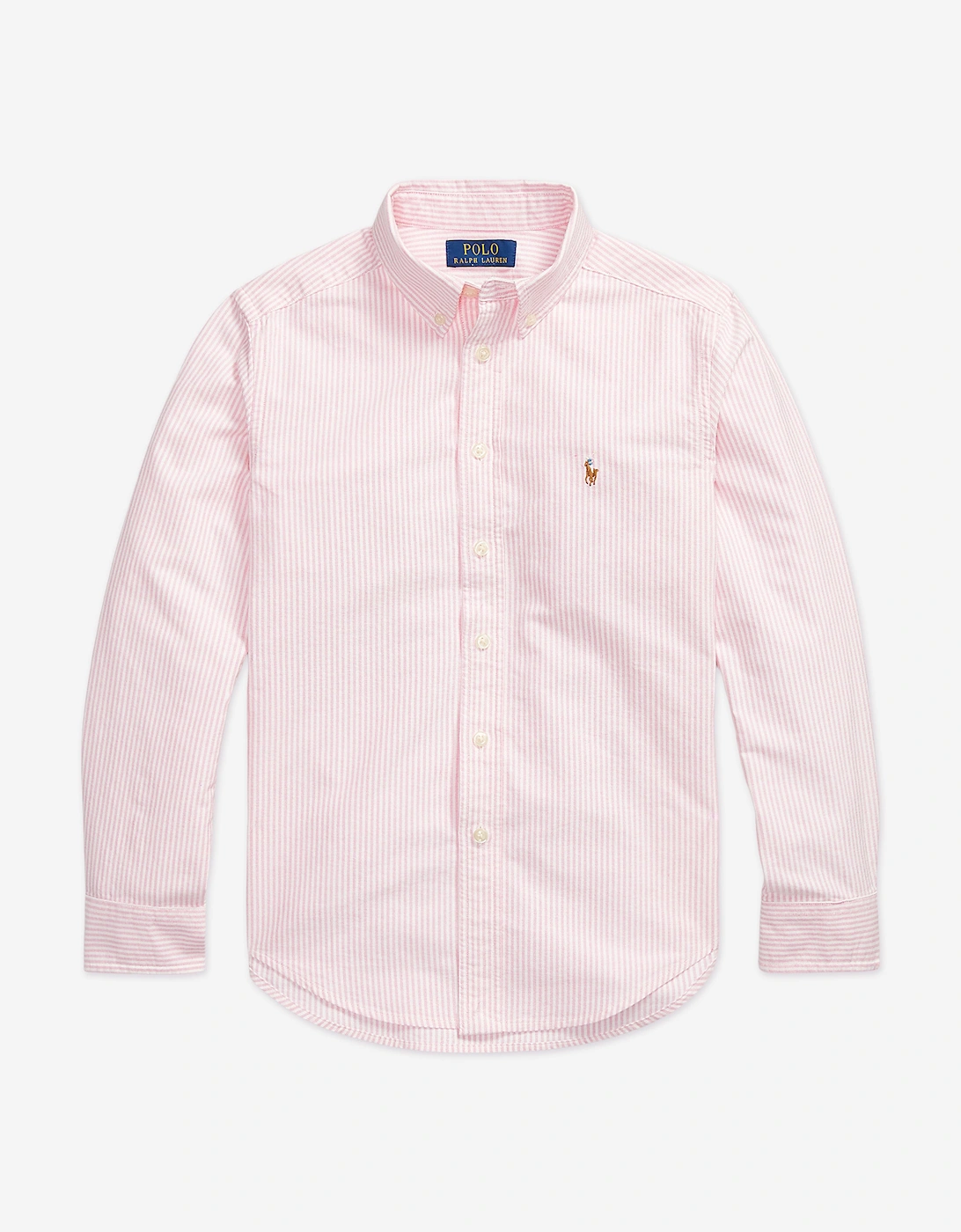 Boys Striped Classic Oxford Shirt in Pink, 5 of 4