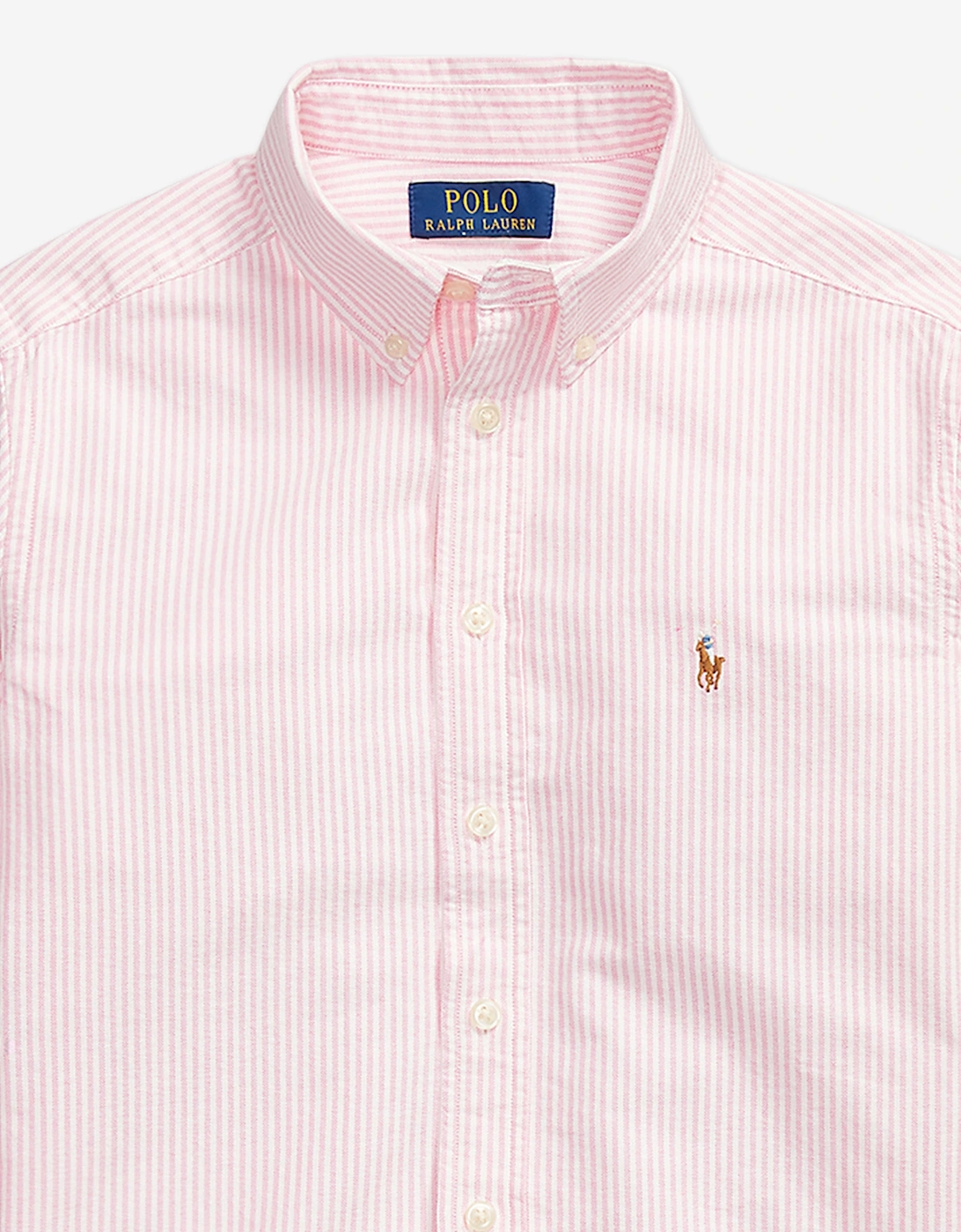 Boys Striped Classic Oxford Shirt in Pink