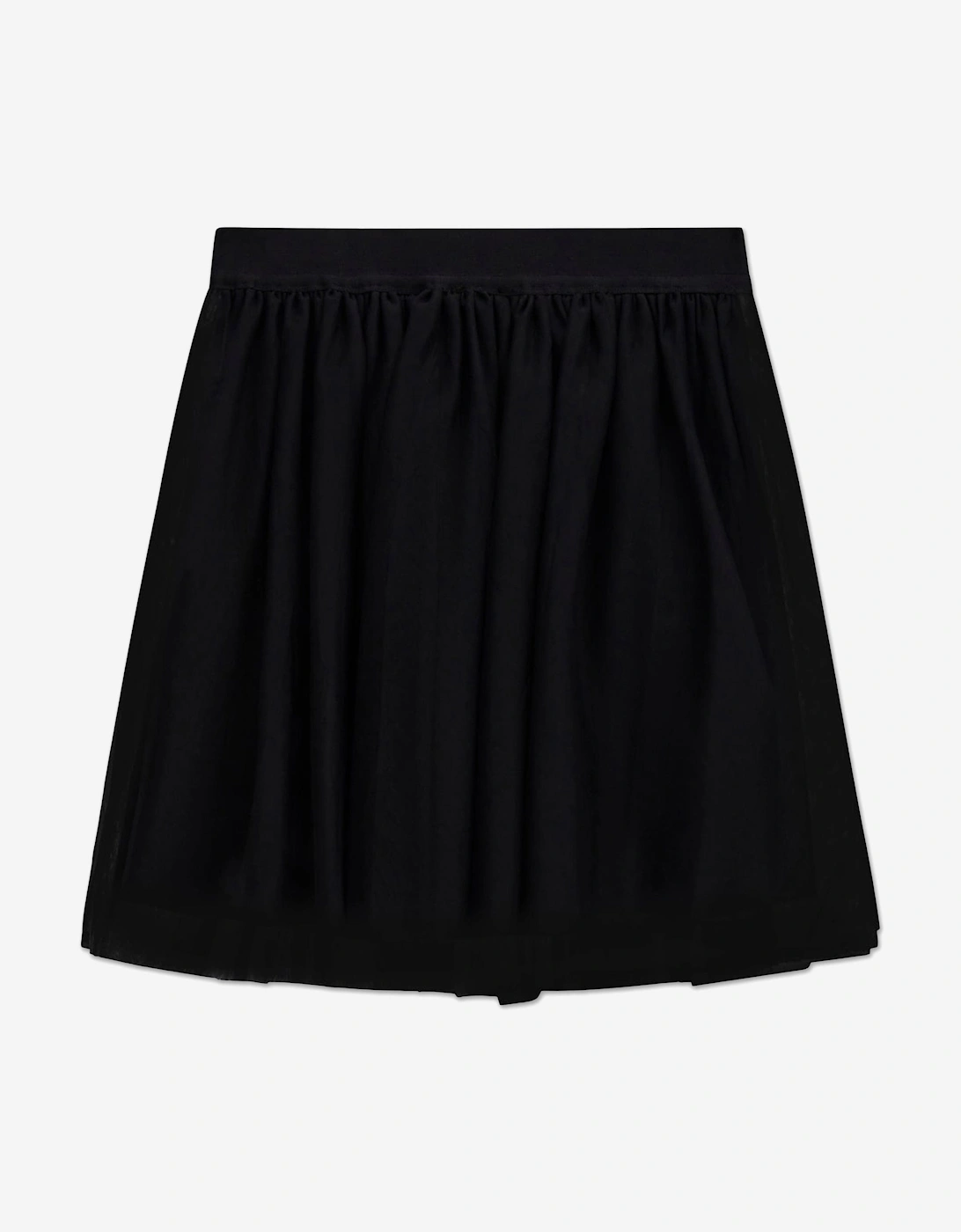 Girls Mesh Midi Skirt in Black