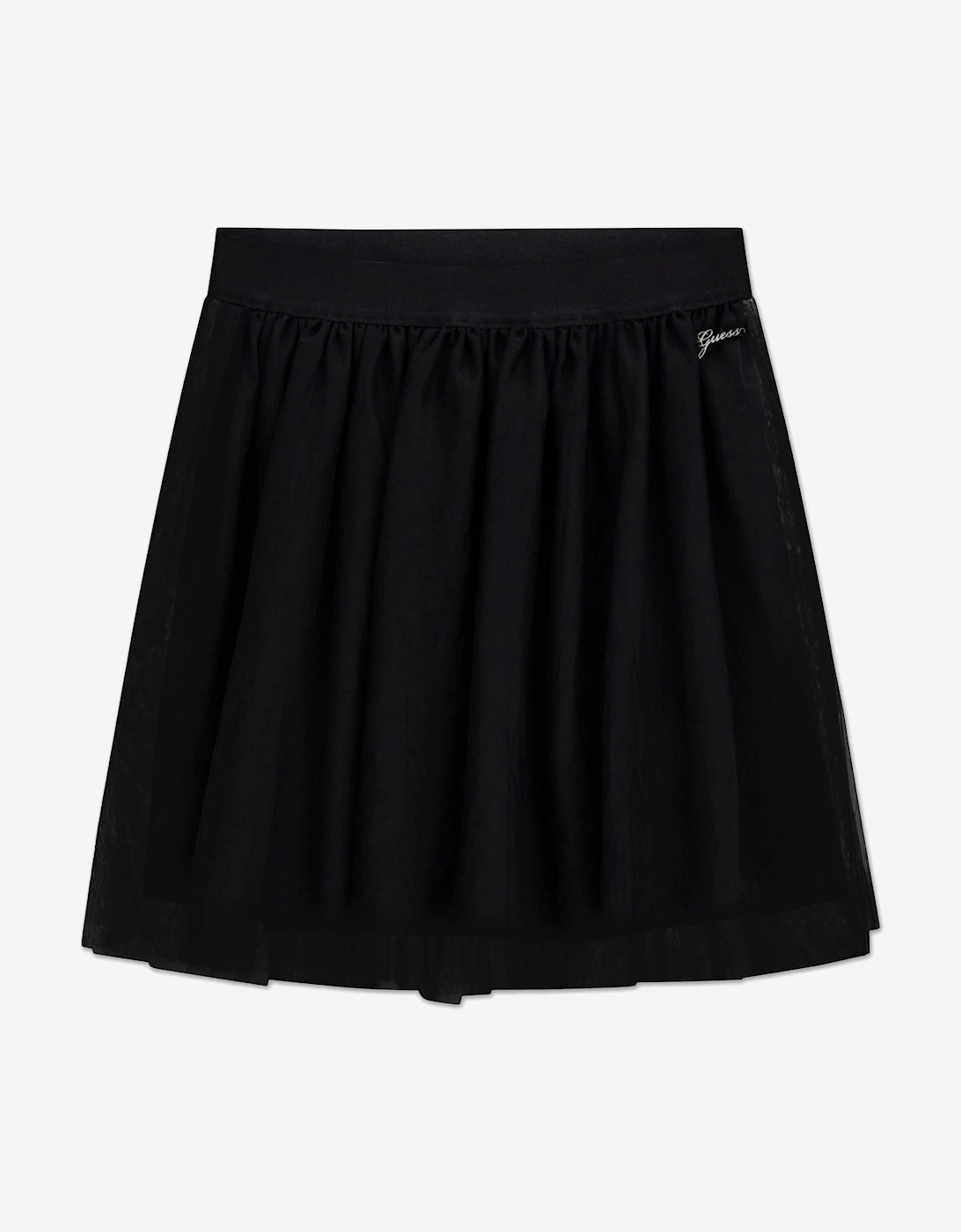 Girls Mesh Midi Skirt in Black, 5 of 4