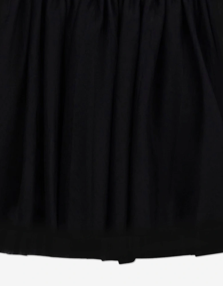 Girls Mesh Midi Skirt in Black