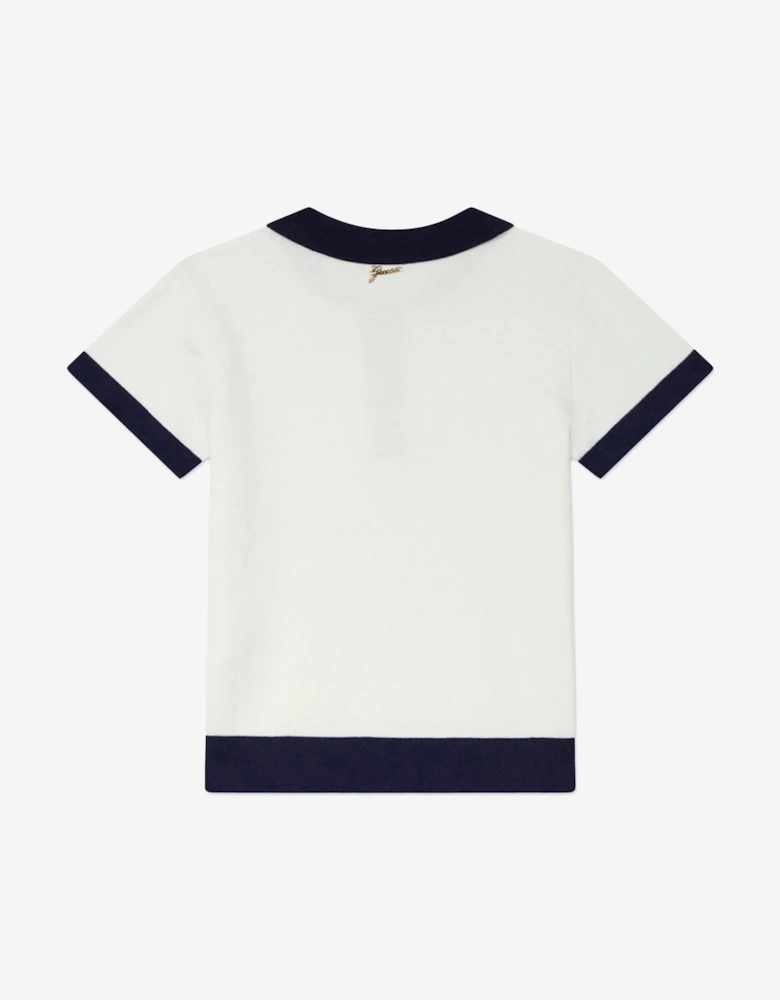 Girls Polo Sweater and Skirt Set in Navy