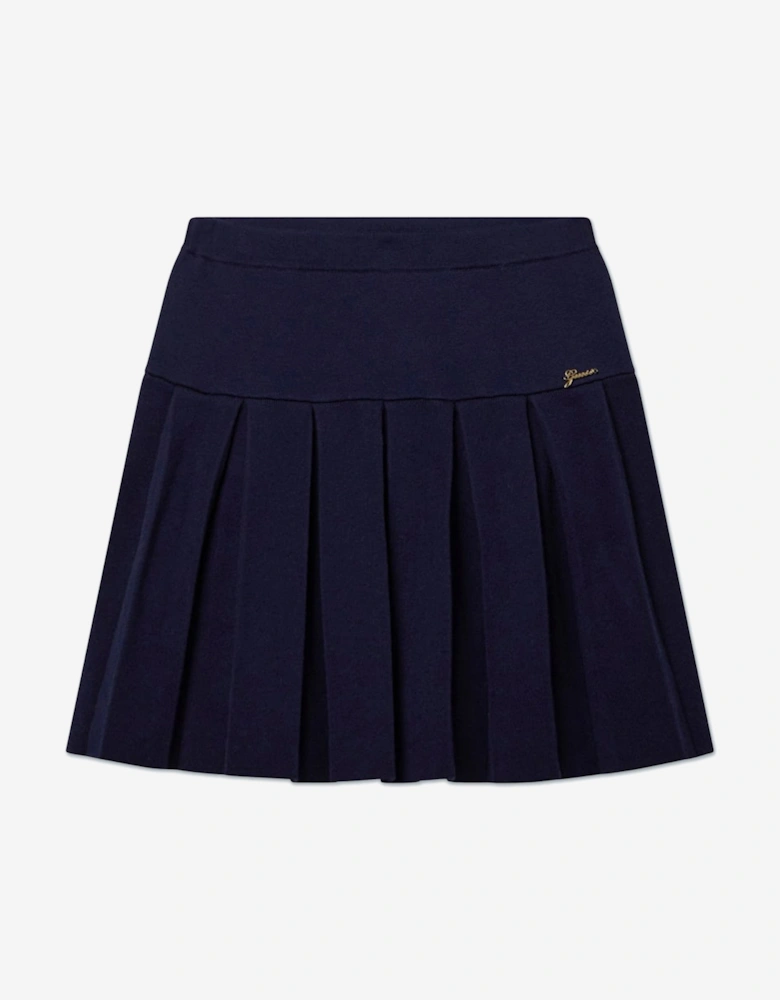 Girls Polo Sweater and Skirt Set in Navy