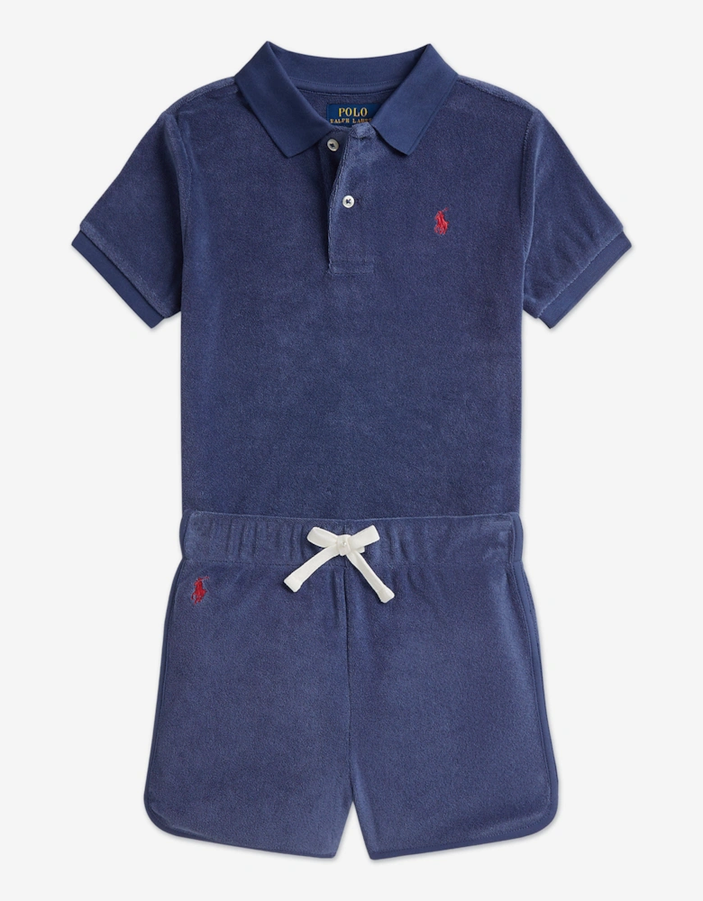 Boys Logo Short Set in Navy