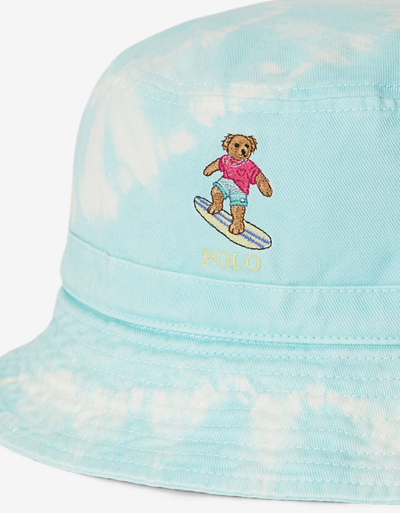 Boys Tie-Dye Polo Bear Bucket Hat in Blue