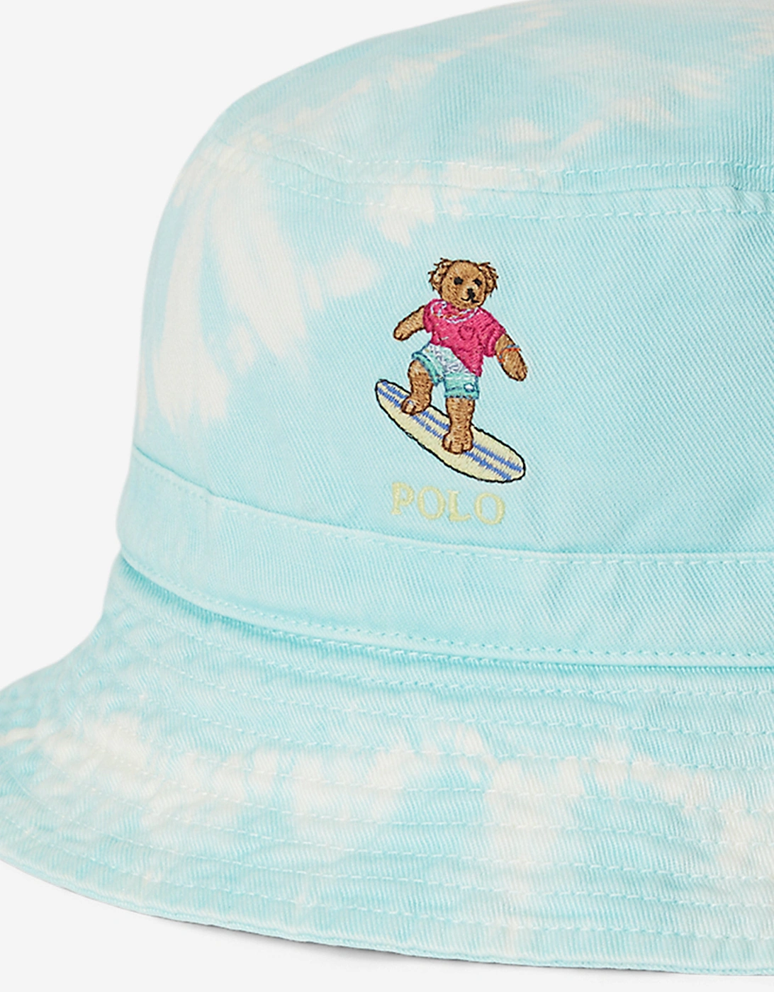 Boys Tie-Dye Polo Bear Bucket Hat in Blue