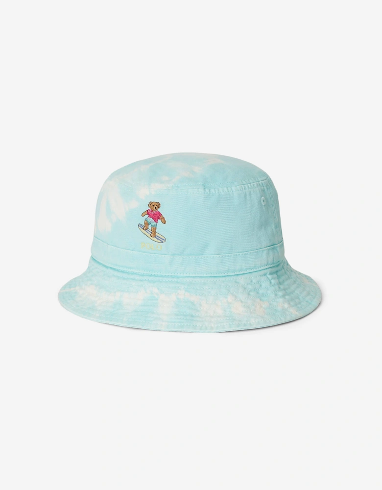 Boys Tie-Dye Polo Bear Bucket Hat in Blue