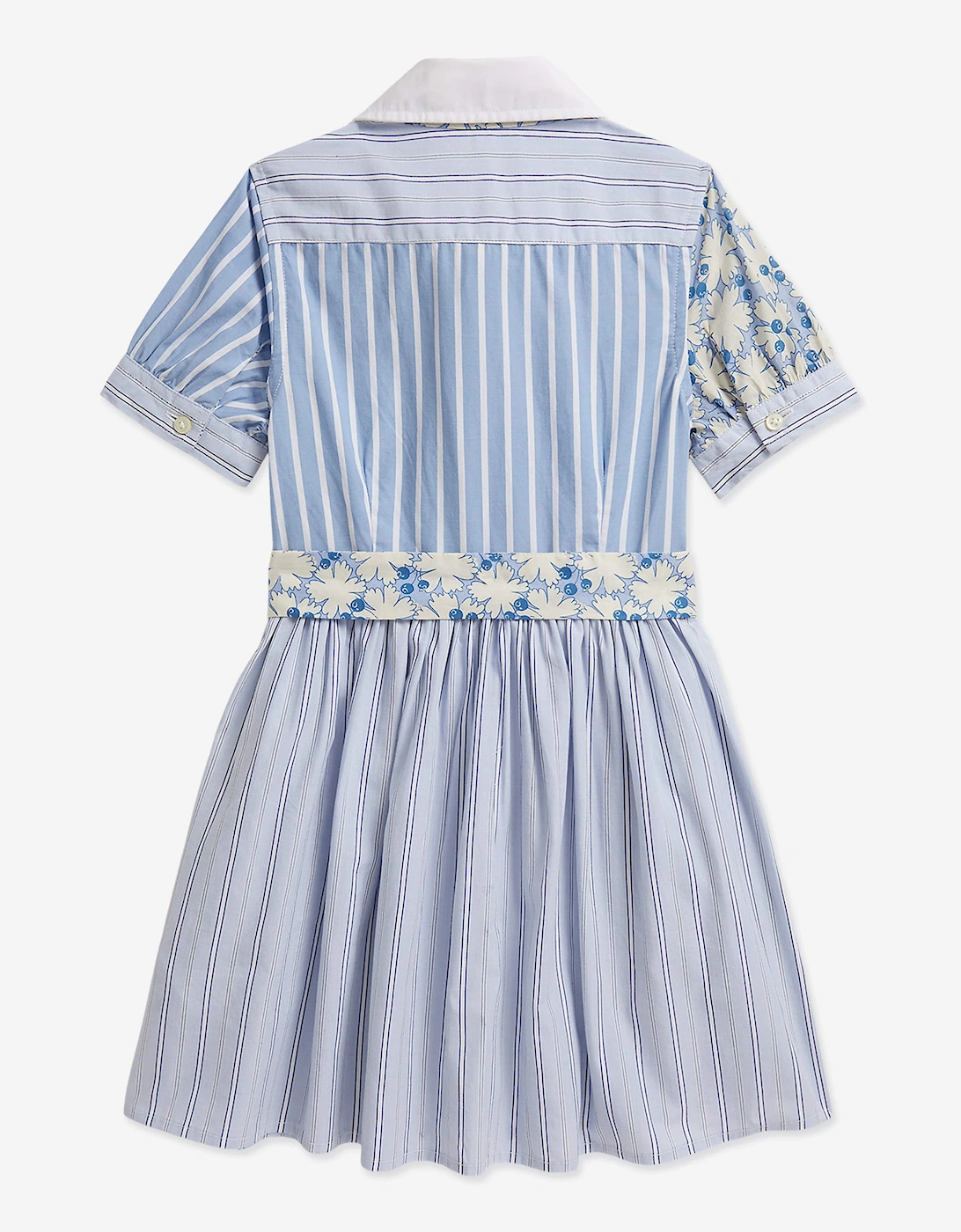 Girls Poplin Shirt Dress in Blue