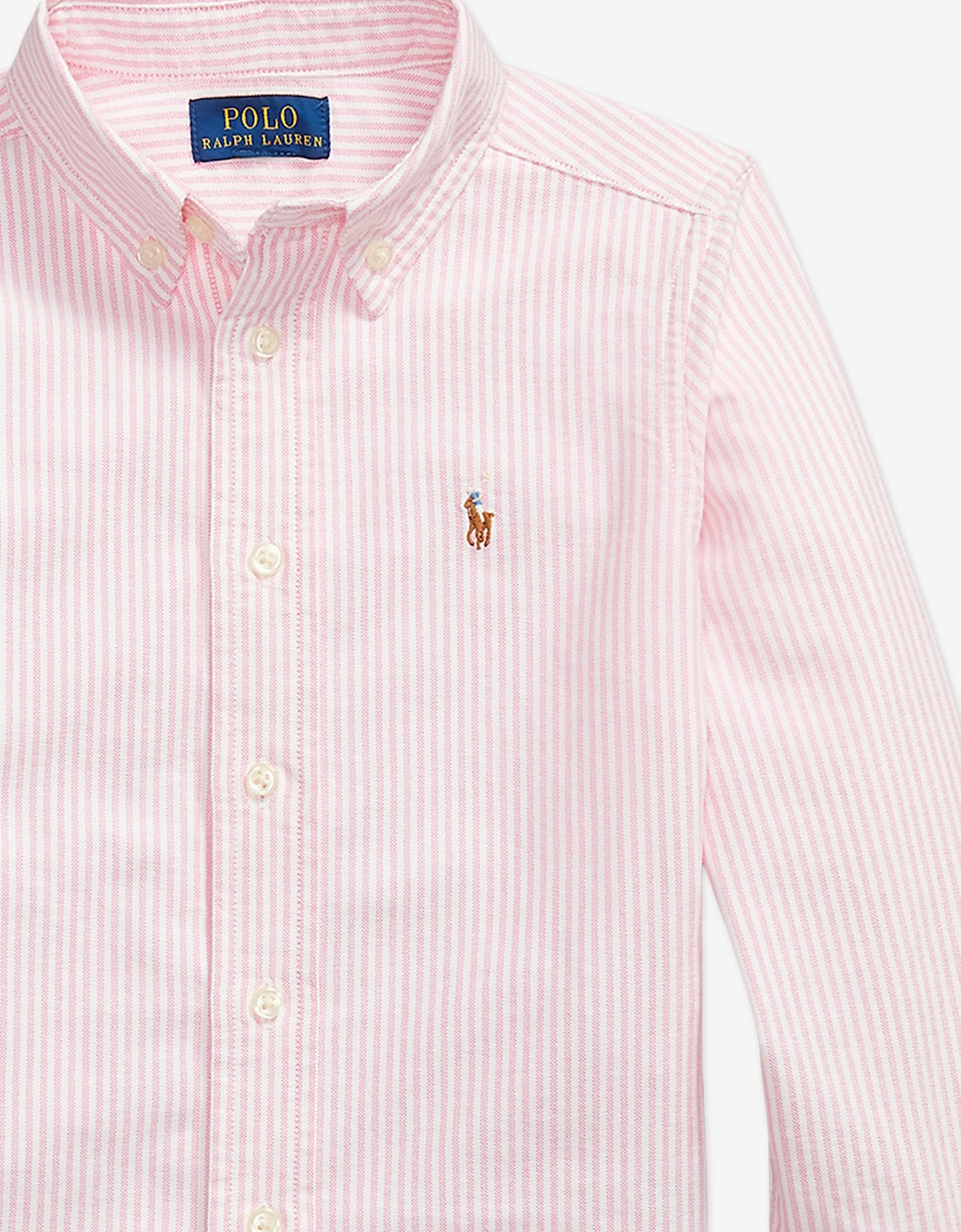 Boys Striped Classic Oxford Shirt in Pink