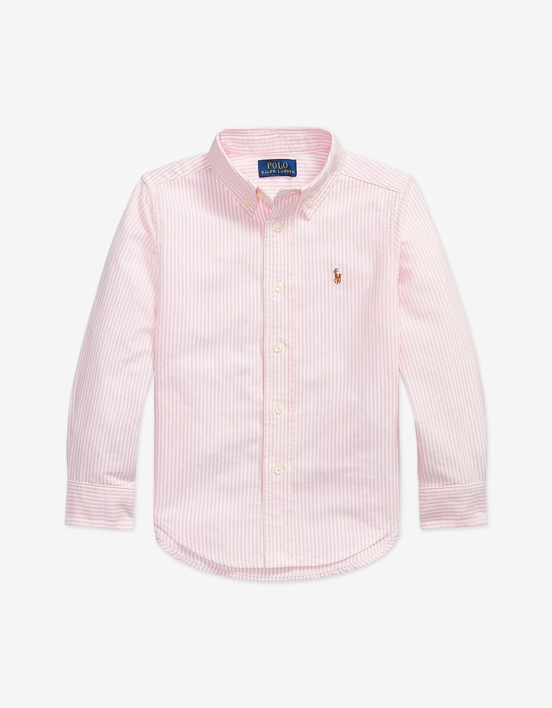 Boys Striped Classic Oxford Shirt in Pink, 5 of 4