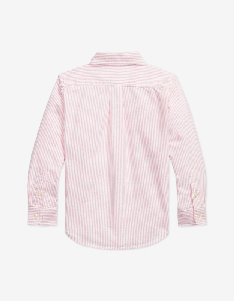 Boys Striped Classic Oxford Shirt in Pink