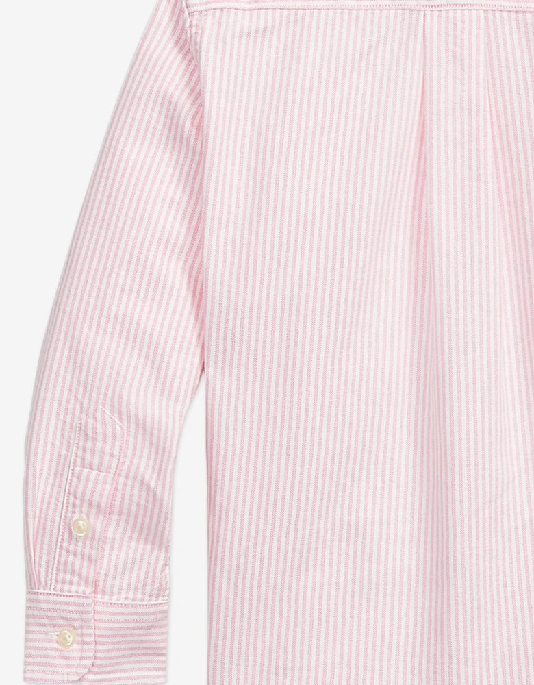 Boys Striped Classic Oxford Shirt in Pink