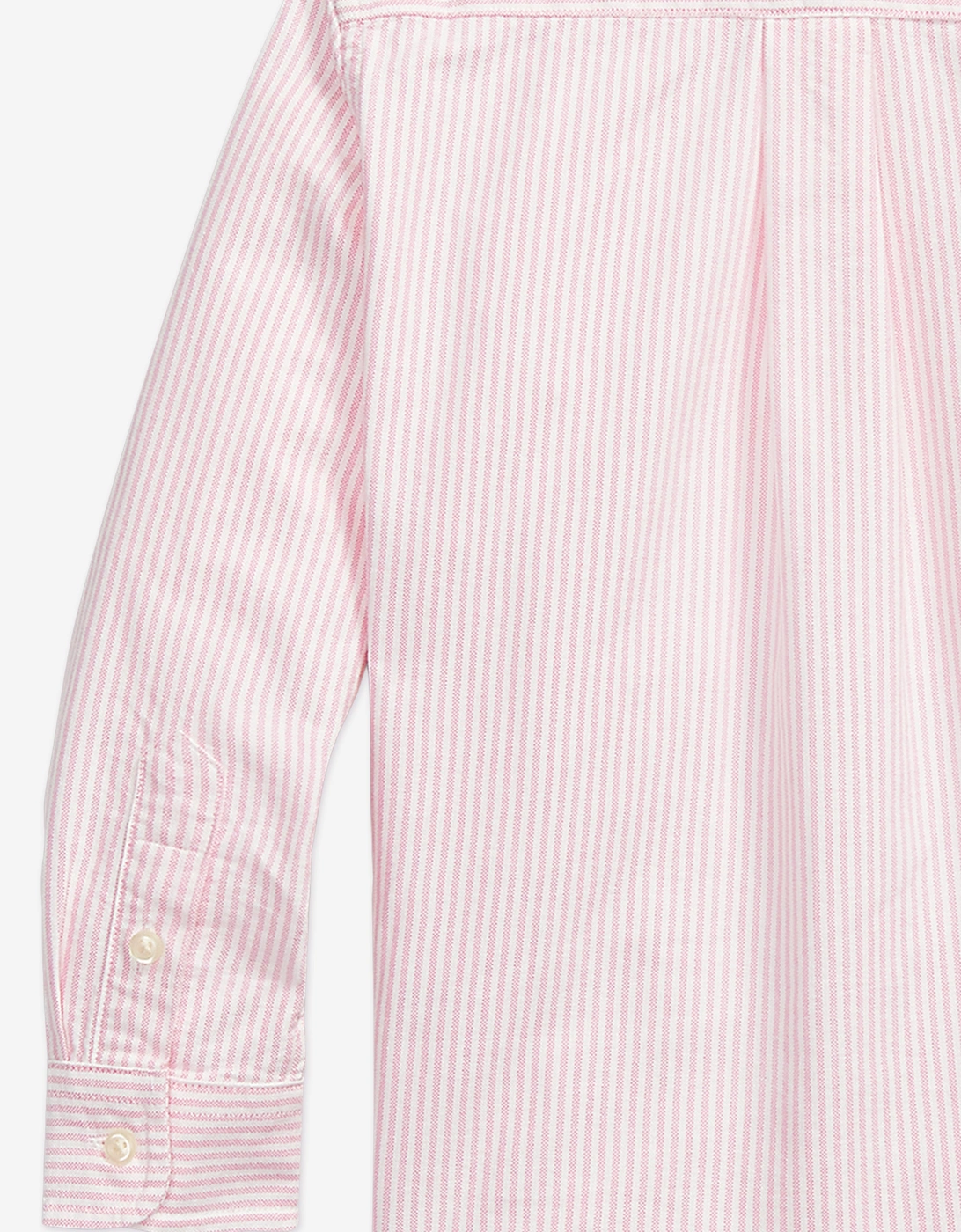 Boys Striped Classic Oxford Shirt in Pink