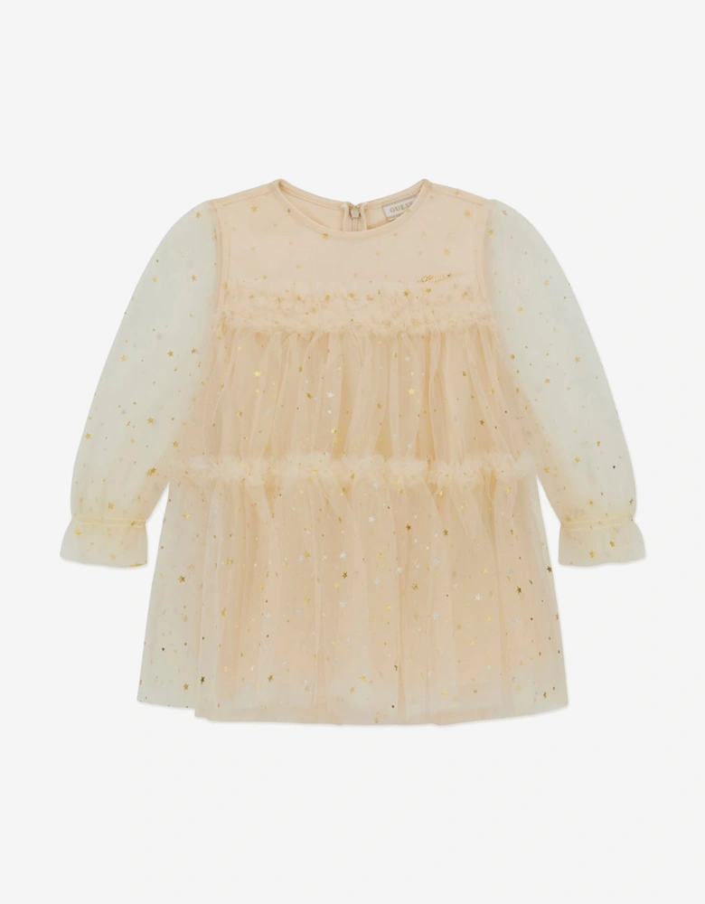 Girls Tulle Star Dress in Ivory