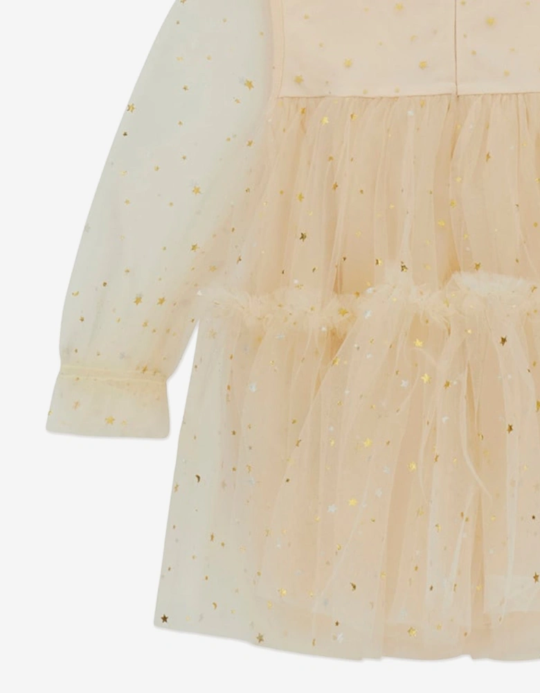 Girls Tulle Star Dress in Ivory