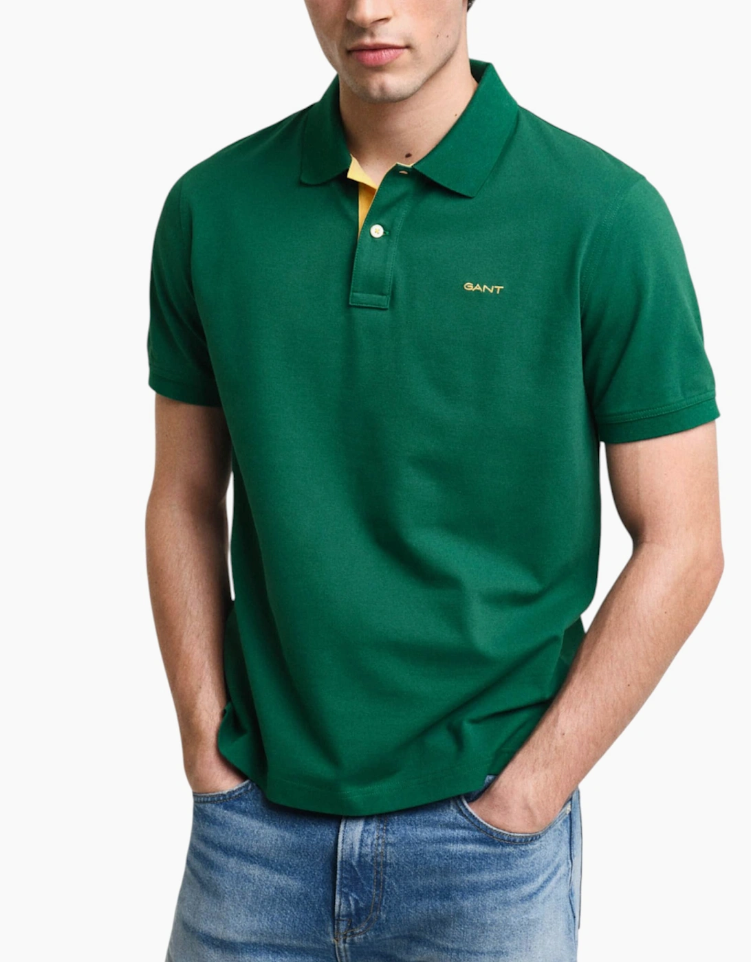 Gant Men's Green Polo Shirt Short Sleeve Casual  36 S