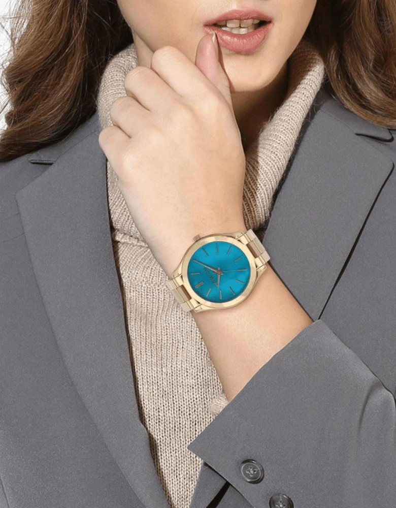 MK3492 Slim Runway Blue Dial Ladies Watch
