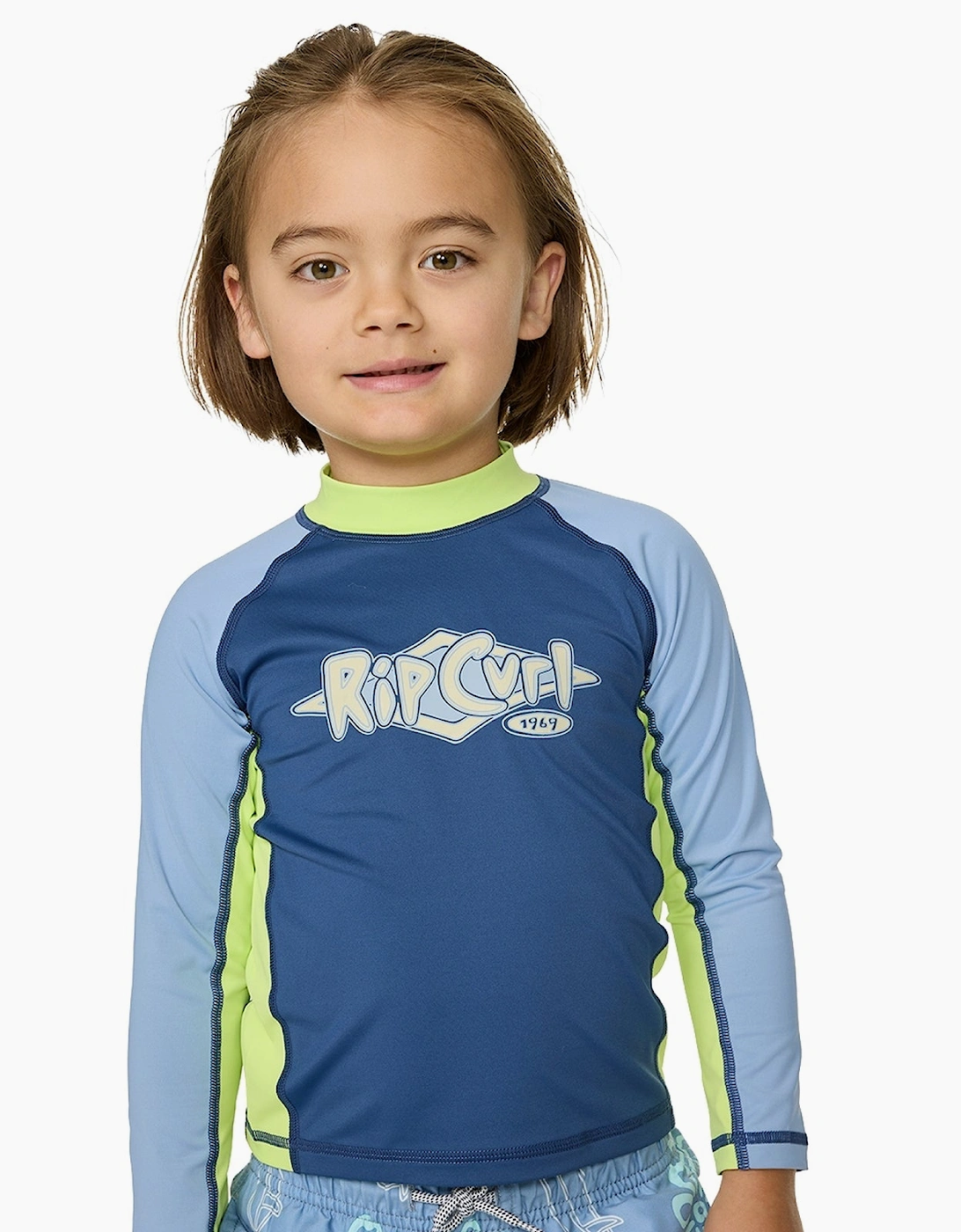 Ripcurl Ripcurl Rip Curl Kids Ride The Wave UPF Long Sleeve Rash Vest - Blue