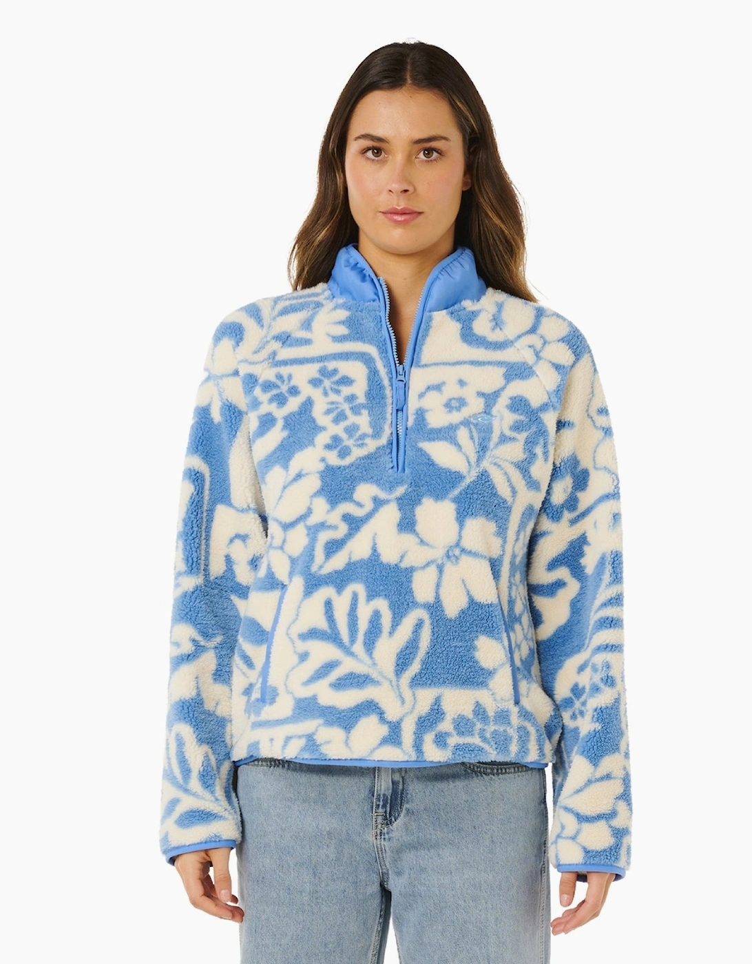 Ripcurl Women's Rip Curl Womens Party Pack Polar Half Zip Fleece - Blue - Size, 14