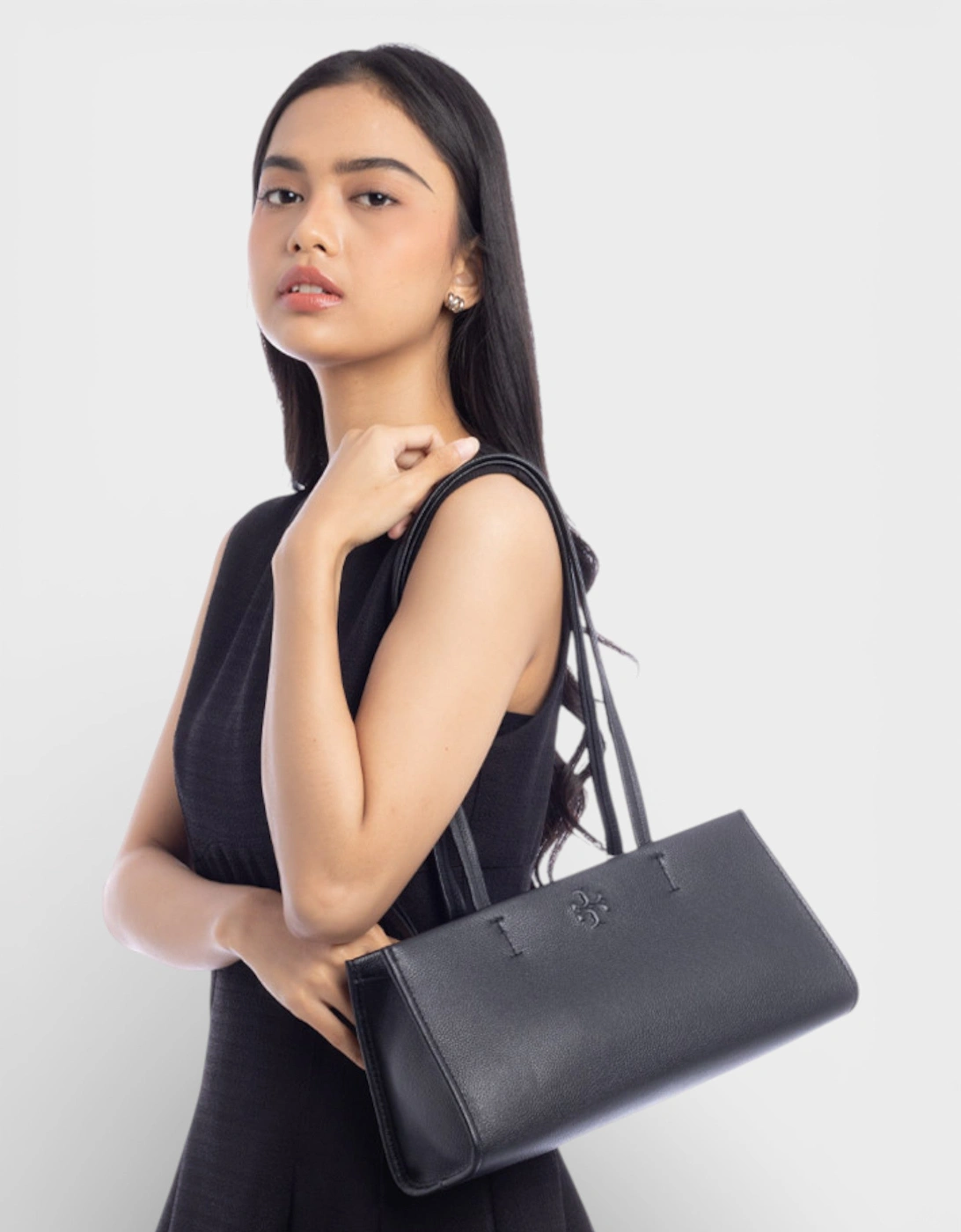 Thea East West Satchel Black