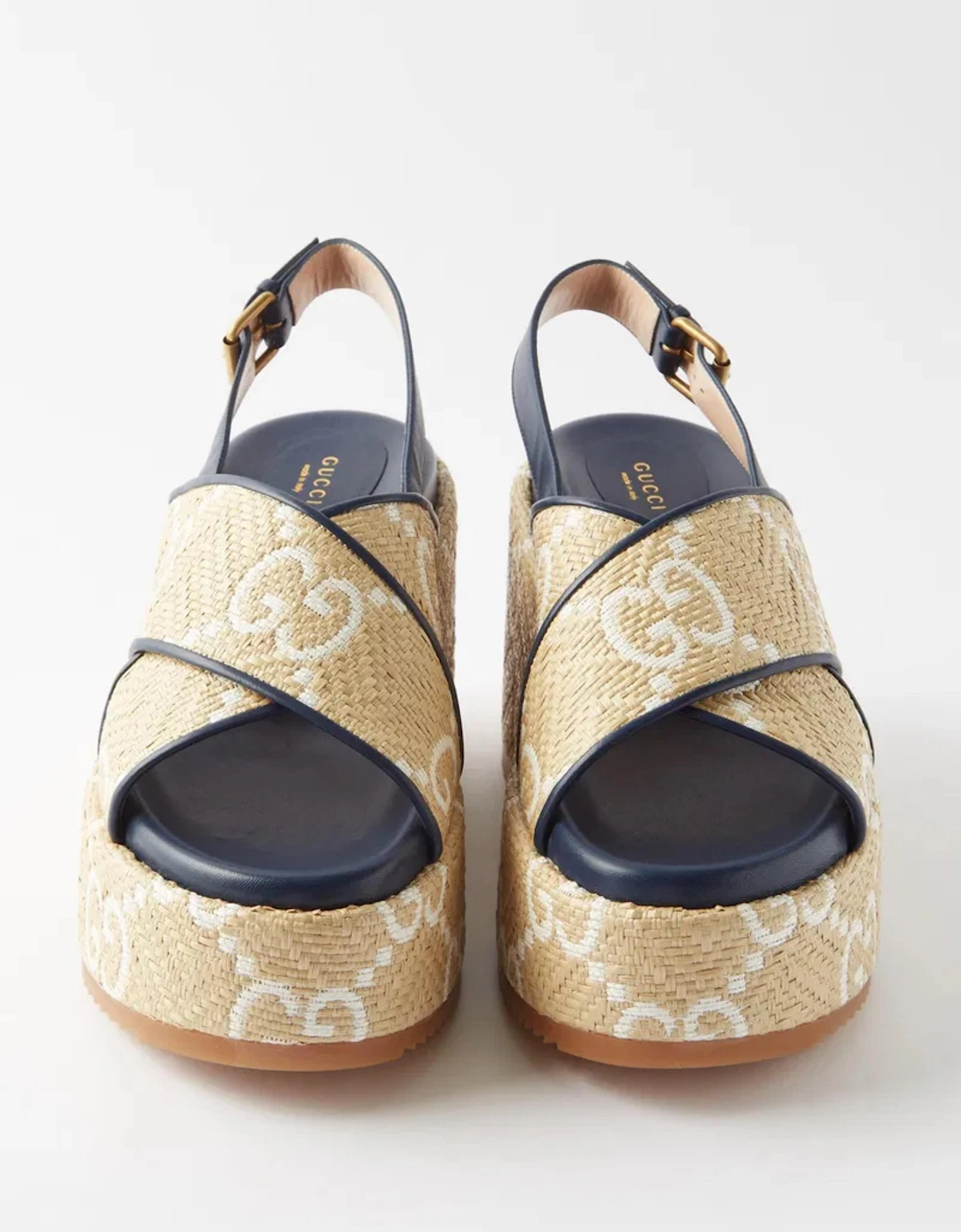 ANGELINA MONOGRAM CANVAS WEDGE SANDALS