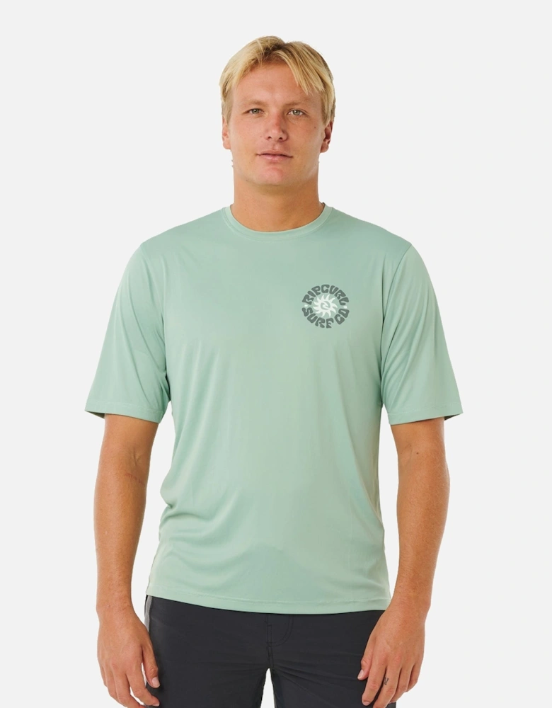 Rip Curl Mens Pacific Rinse Surflite Short Sleeve Rash Vest