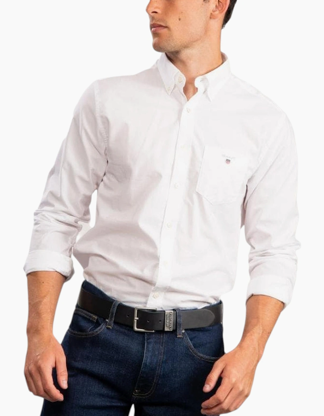 Gant Men's White Oxford Shirts Regular Fit  44/Regular 2XL