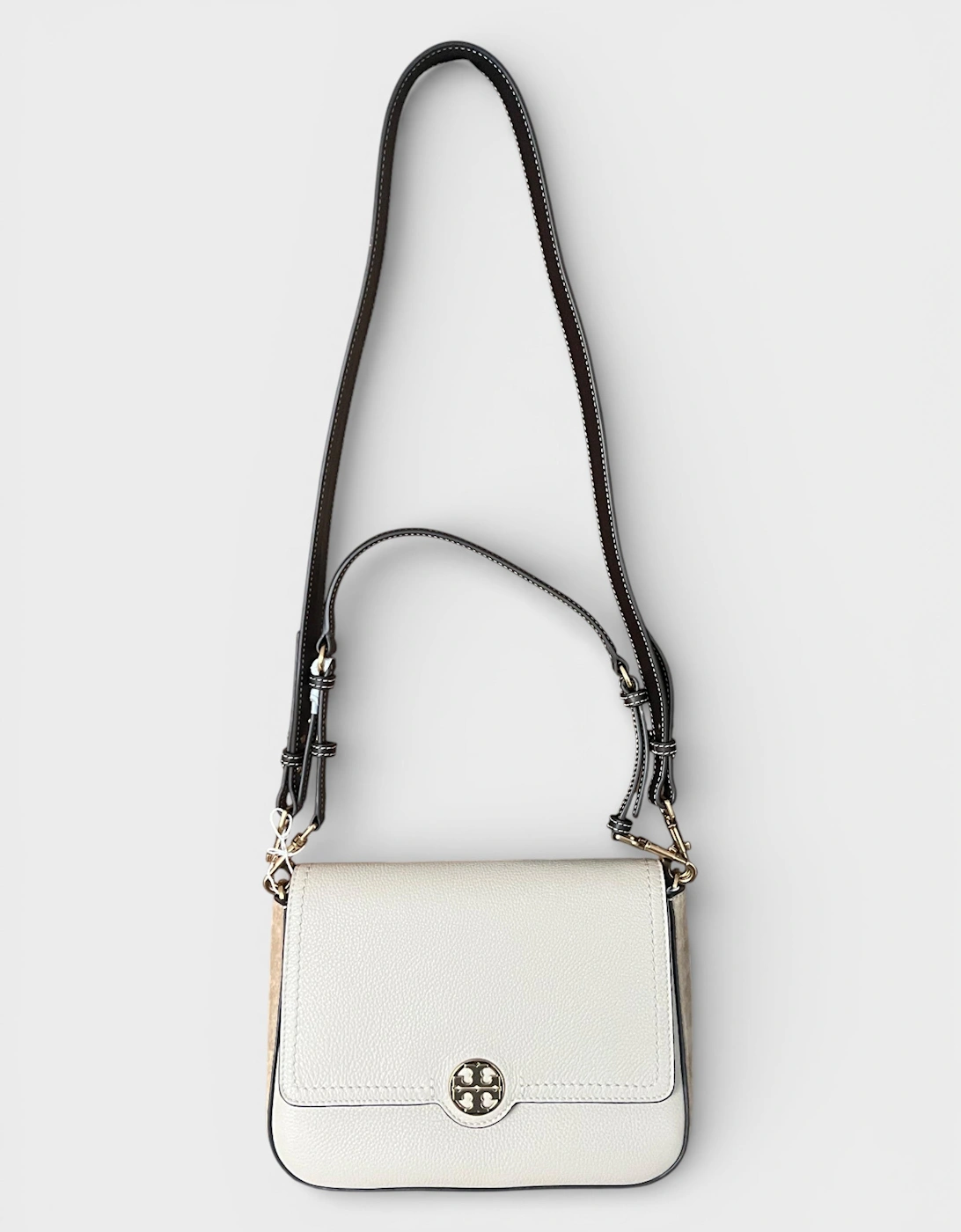 Felix Colour Block Flap Cream Shoulder Bag New Moon Beige