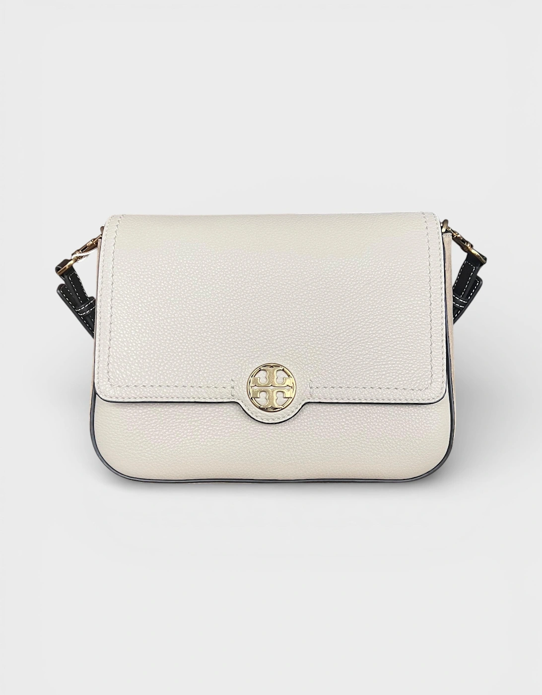Women's Tory Burch Felix Colour Block Flap Cream Shoulder Bag New Moon Beige - White - Size: ONE size