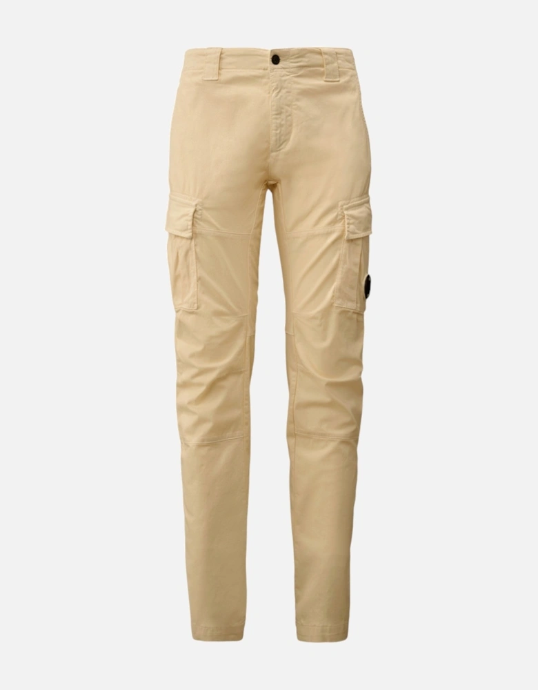 C.P. Company Stretch Sateen Pistachio Shell Beige Cargo Pants