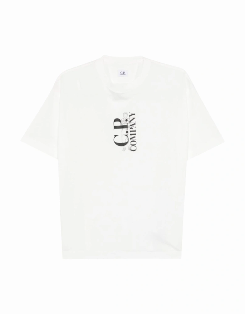 C.P. Company 30/1 Vertical Logo White T-shirt