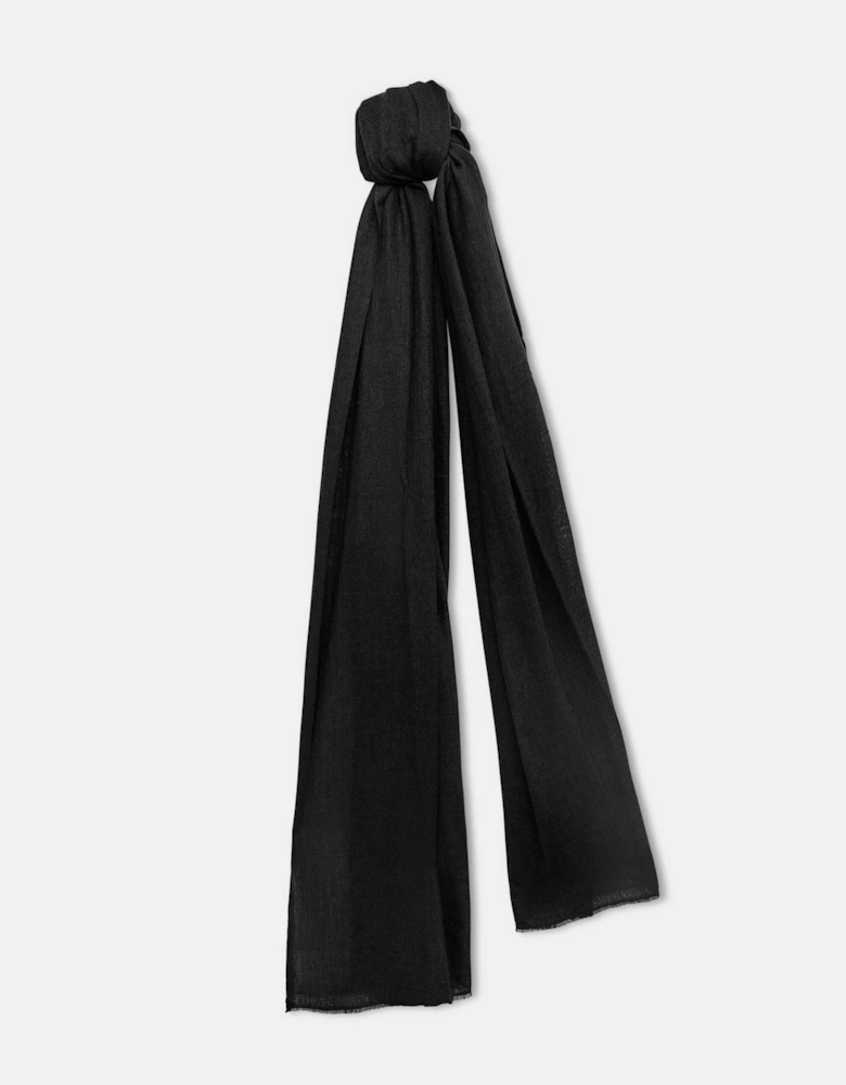 Black 2-ply Cashmere Scarf
