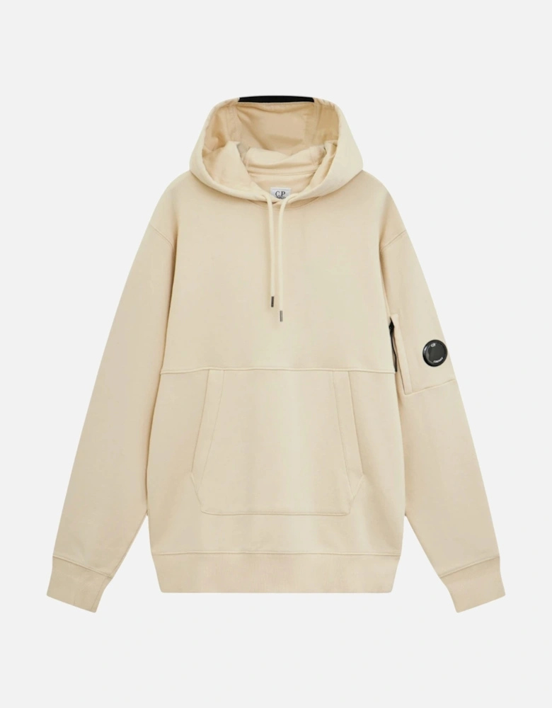 C.P. Company Diagonal Raised Fleece Pistachio Shell Beige Lens Hoodie