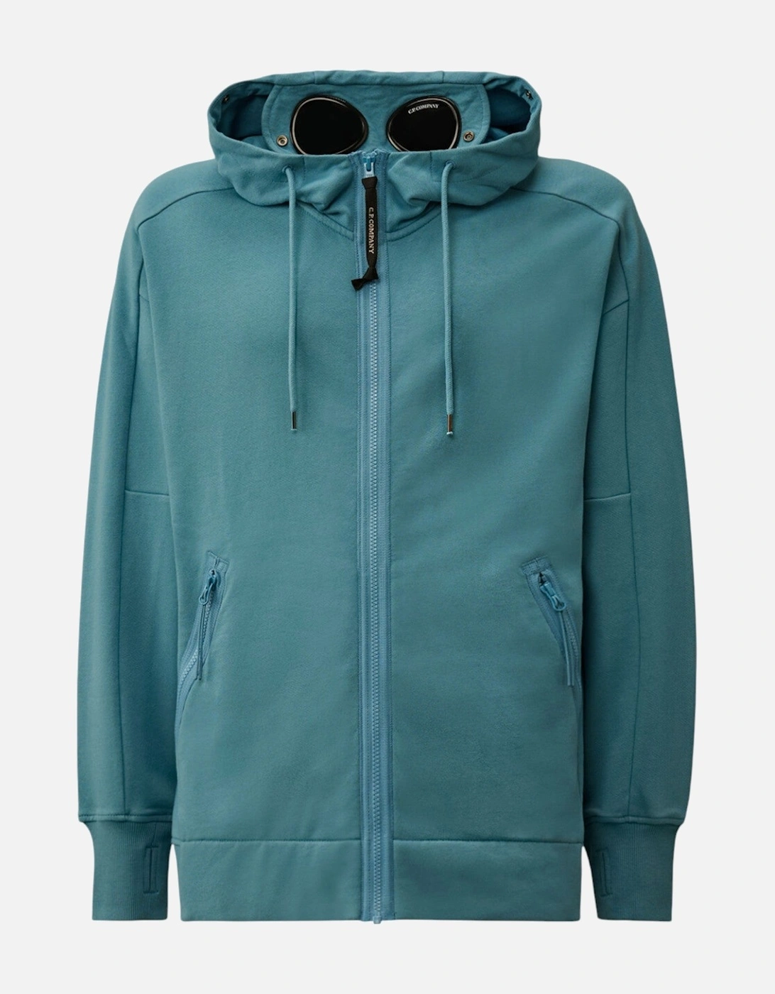 C.P. Company Diagonal Raised Fleece Aegean Blue Goggle Hoodie, 2 of 1
